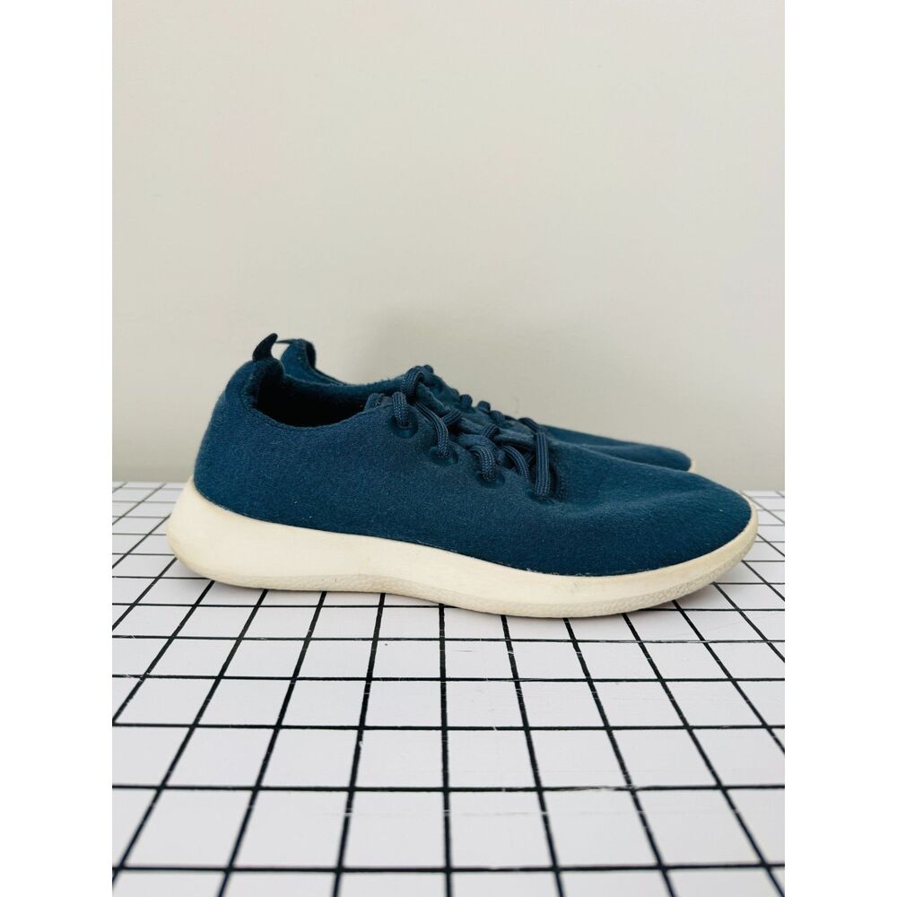 Allbirds Wool Runner Blue Lace Up Sneakers Womens 8 Merino Wool 0719 NV1